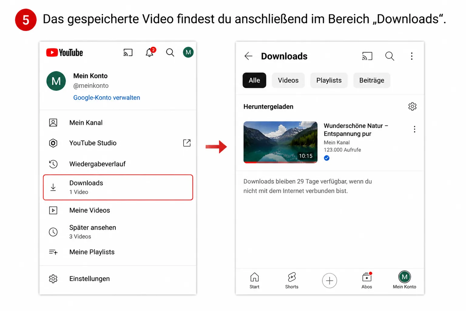 YouTube-Video herunterladen: So geht’s einfach und schnell 7 Das-gespeicherte -Video-findest