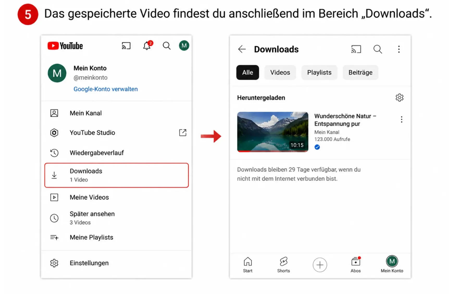YouTube-Video herunterladen: So geht’s einfach und schnell 7 das gespeicherte video findest du anscliebend im bereich downloads