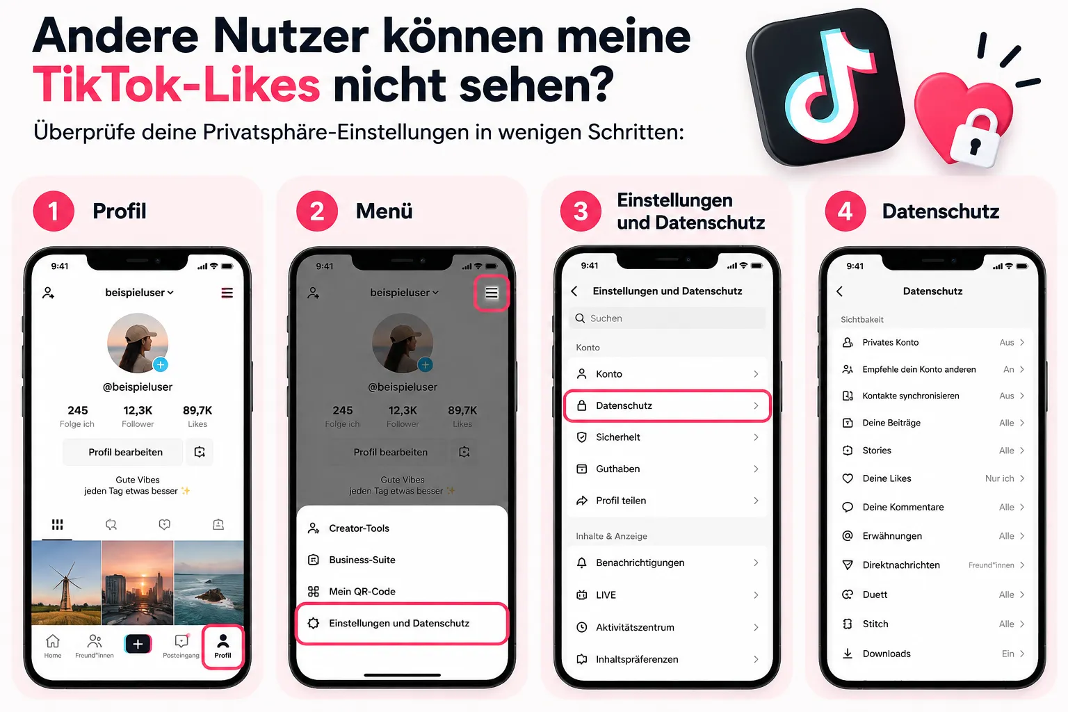 andere nutzer können meine tiktok likesnicht sehen