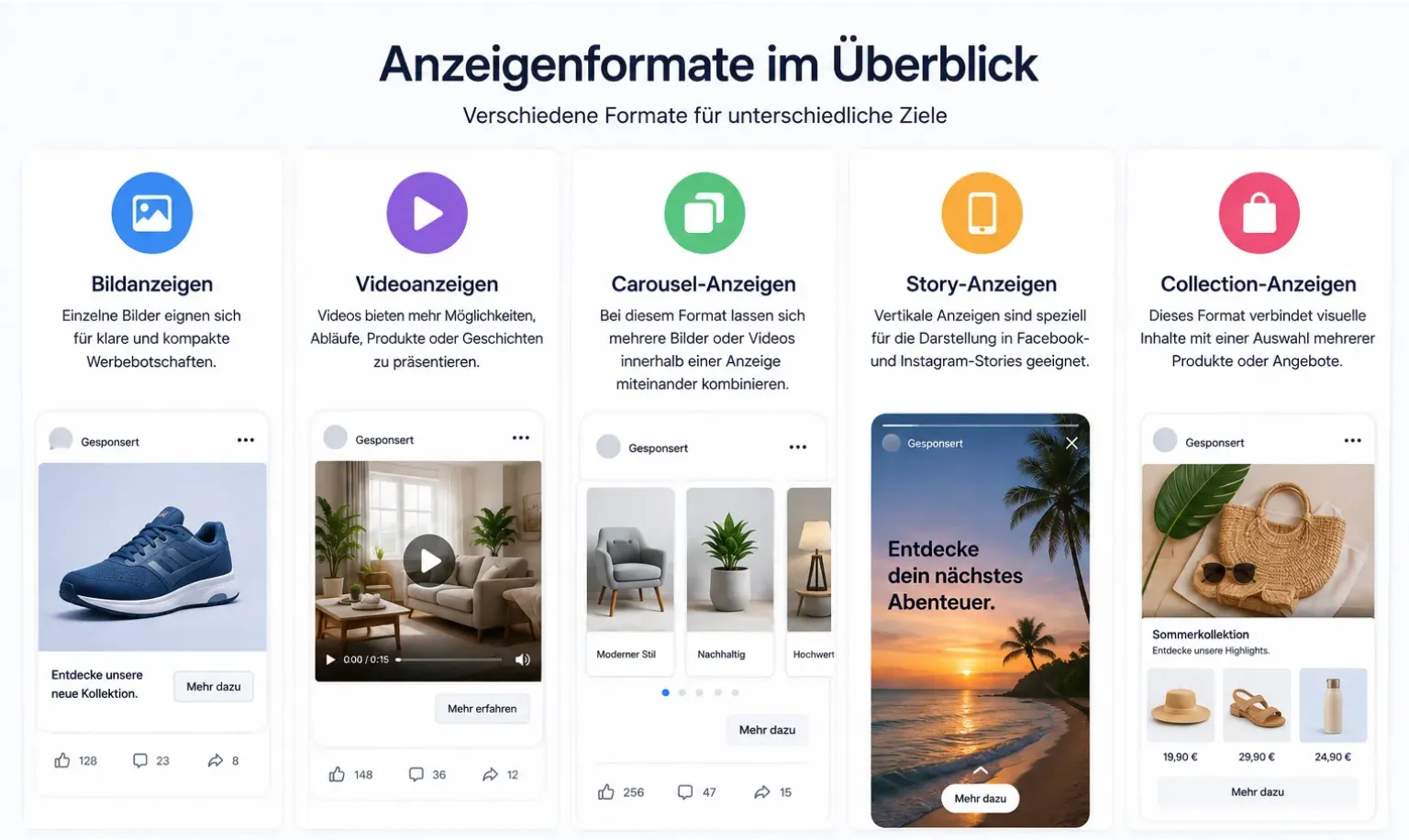 anzeigenformante im überblick