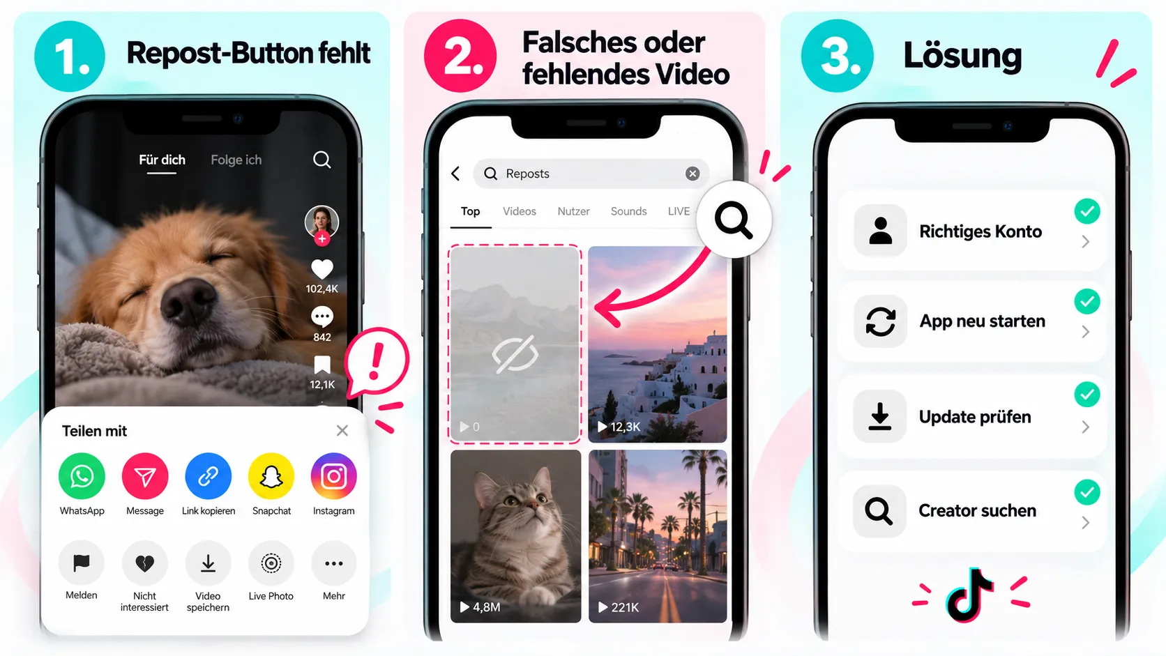 tiktok repost laesst sich nicht loeschen