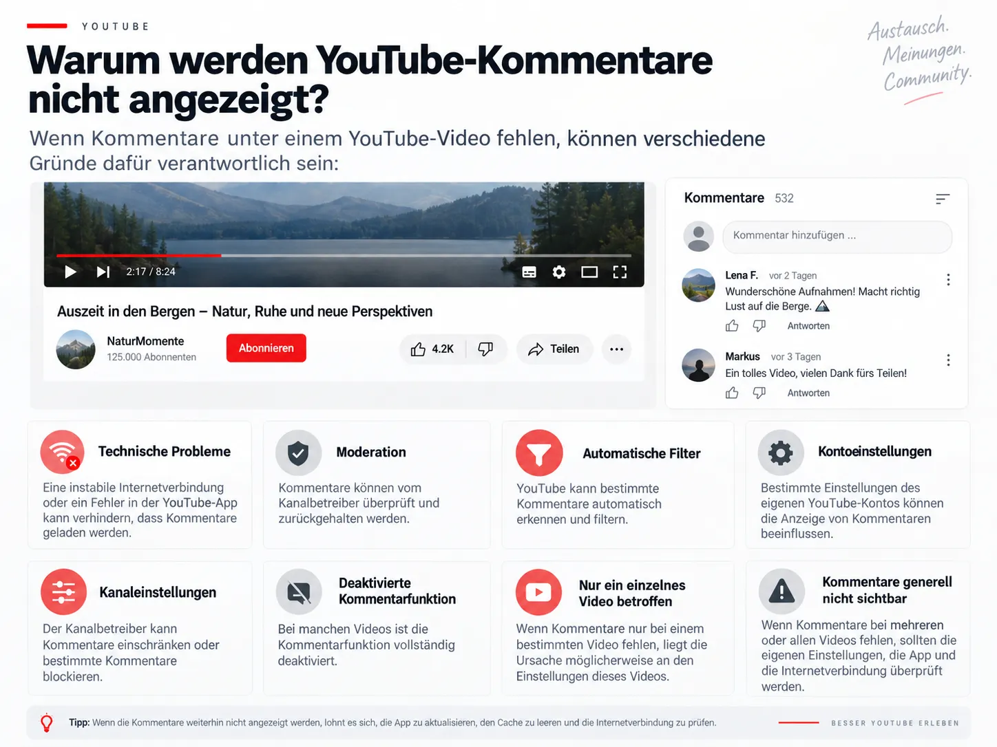 YouTube-Kommentare werden nicht angezeigt: Ursachen und Lösungen 2026 2 warum werden youtube kommentare nicht angezeigt