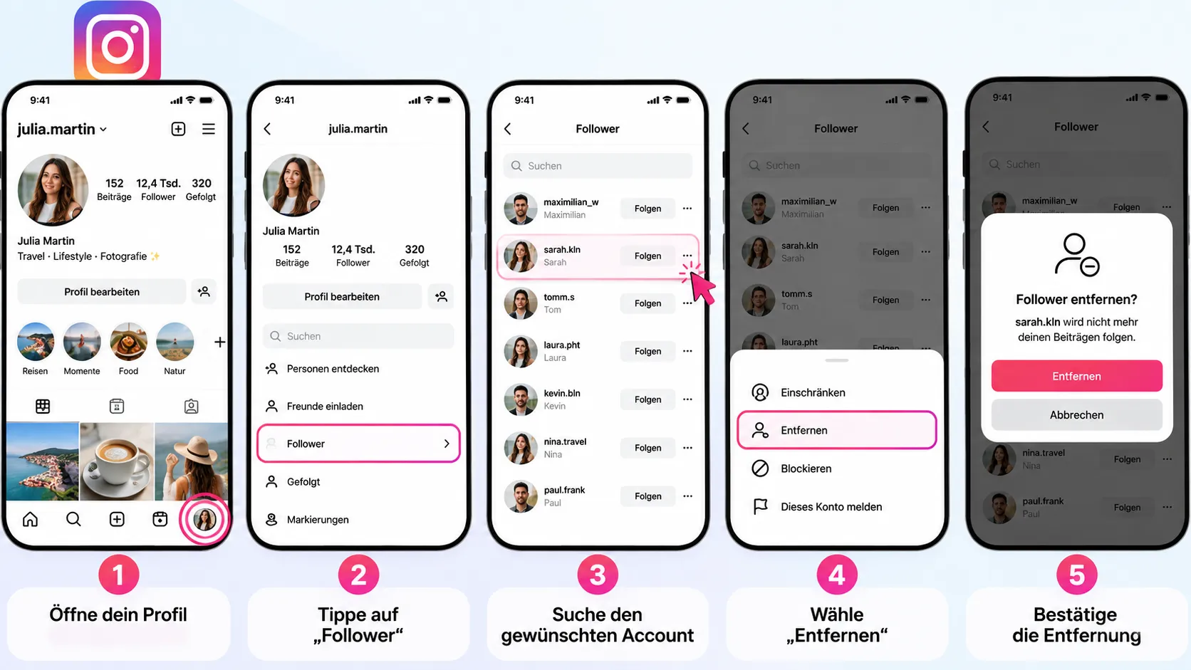 Instagram-Follower verbergen: So funktioniert es 2026 3 instagram follower entfernen anleitung