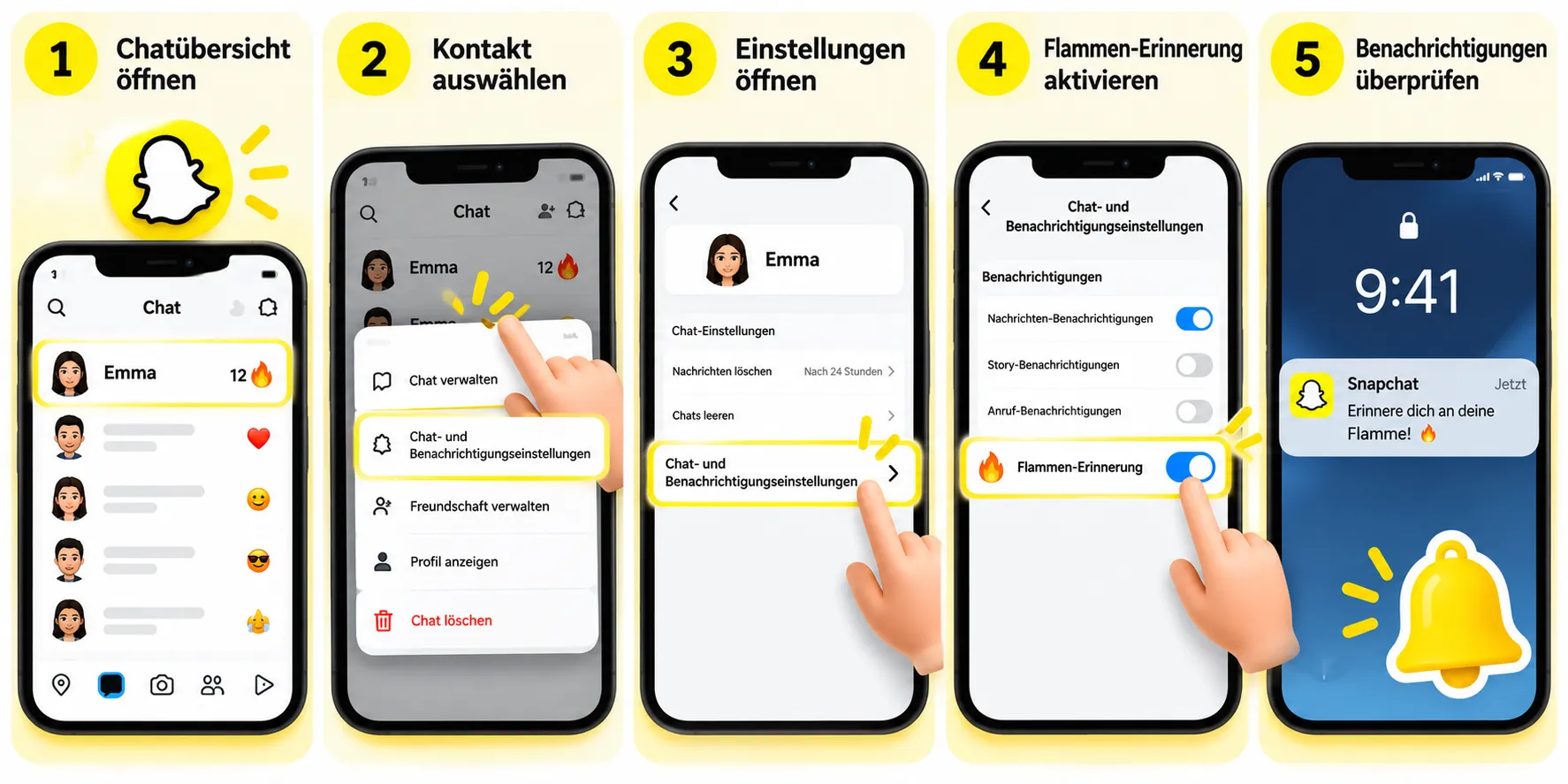 Snapchat-Flammen wiederherstellen: So geht's 2026 6 snapchat flammen erinnerung aktivieren