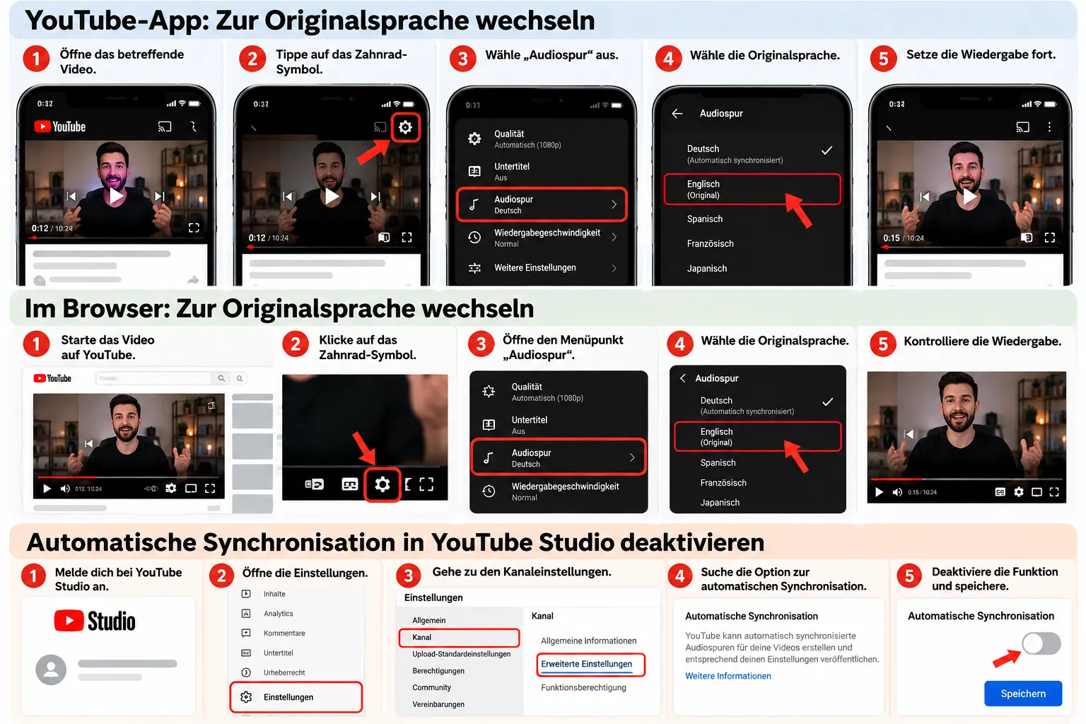 youtube automatische synchronisation erkennen